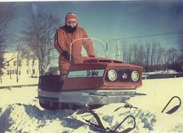 Suvio Dominick Melone on a Ski Wiz Snowmobile 1969